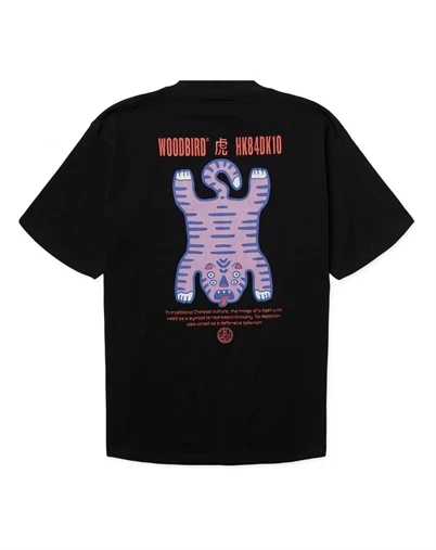 Woodbird - WBBaine Tiger T-shirt - Black